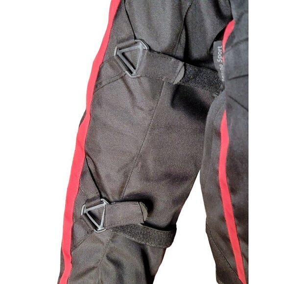 MILANO Sport Womens Jacket Motorcycle Medium Black Red Padded Detachable Liner - Picture 2 of 16